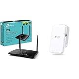 TP-Link Archer MR550 router 4G+Cat6 300 Mbps, Wi-Fi AC1200 dubbelband, med SIM & TP-Link RE330 WLAN-förstärkare repeater AC1200 (867 Mbps 5 GHz + 300 Mbps 2,4 GHz, WiFi-förstärkare)