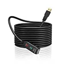 Bolongking USB-förlängningskabel, 5 m, 10 m, 15 m, 20 m, USB 2.0, aktiv repeater-A-kontakt till A-uttag, lång kabel med signalförstärkare 10M