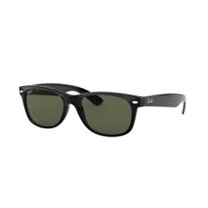 Ray-Ban New Wayfarer Polarised Sunglasses - Matte Black / Blue Gradient Grey Polar - Standard