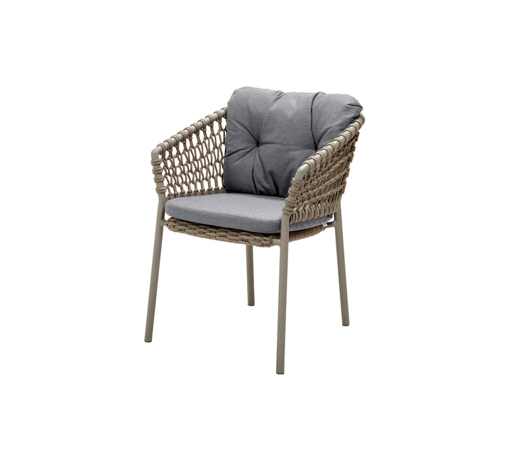Ocean stol | Udendørs Grey, Cane-line Natté Cane-line Soft Rope, Taupe