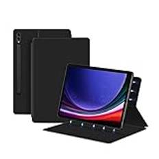 Tablettfodral Magnetfodral kompatibelt med Samsung Galaxy Tab S9 Plus 12,4 tum 2023 X810/X816B/X818U Slim Tablet Cover, Galaxy Tab S9+ 5G Fodral Magnetfäste, Cover Auto Wake/Sleep Tablet PC-fodral(Siy