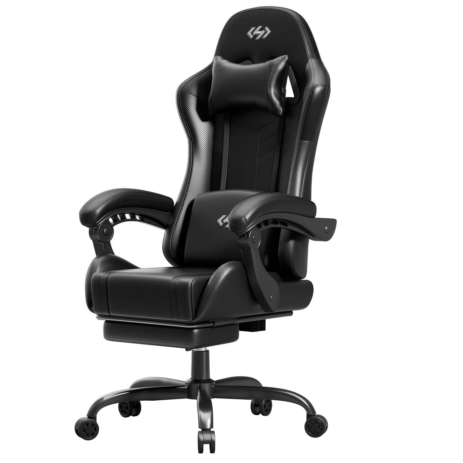 TEMU Gaming Chair With Built-in Lumbar Massage, Adjustable Lumbar Support And Headrest, 360 Degree Swivel Computer Chair Reclining Office Desk Chair For Long Hours Gaming/working