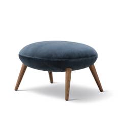 Fredericia Furniture Swoon Ottoman fotpall Harald 3 182-rökt ek - Blå