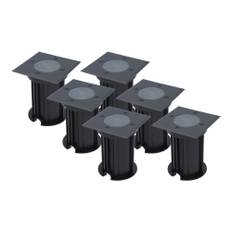 HOFTRONIC™ - 6er Set Ramsay LED Bodeneinbaustrahler - Eckig Schwarz - Bodenstrahler mit GU10 Fassung - IP67 Wasserdicht - Strahler für Garten, Terrassendielen & Einfart - 3 Jahre Garantie