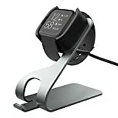 MoKo Charger Compatible with Fitbit Versa 2/Versa 2 SE, Aluminum Magnetic Charging Dock Station Charger Stand with 4.9ft 150cm Cable, Space Gray