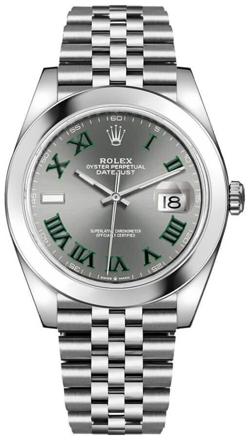 Rolex Herrklocka 126300-0014 Datejust 41 Wimbledon Grå/Stål Ø41 mm