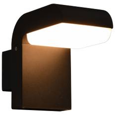 Trädgårdsbelysning Utomhusvägglampa LED 9 W svart oval