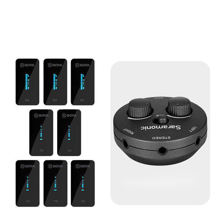 Noise-cancelling Mini Wireless Collar Microphone - BY XM6 Five person mic / Standard Adapter cable K3 K4