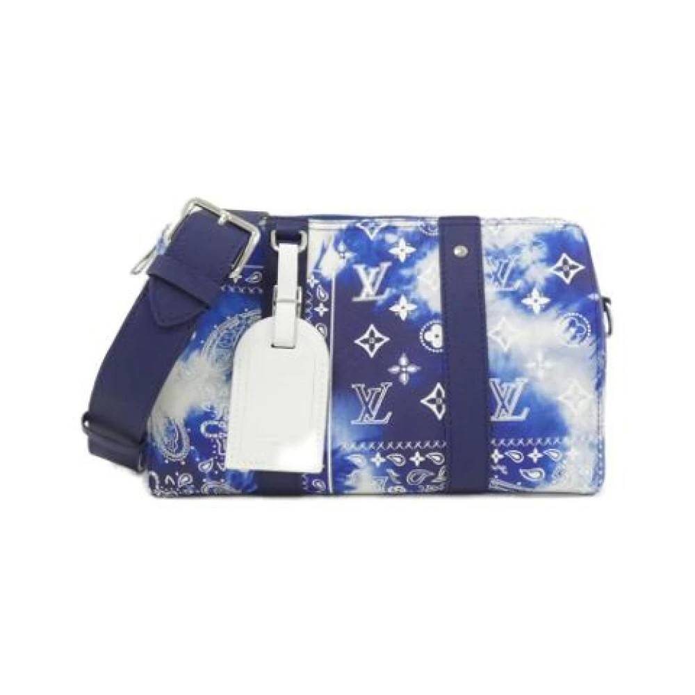 Louis Vuitton Vintage Pre-owned Monogram Skuldertaske - Vintage - Dame - Blå - ONE SIZE - Uld