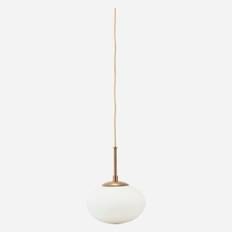 Lamp, Hdopal, White - White / Glass, metal / H: 17 cm, DIA: 22 cm