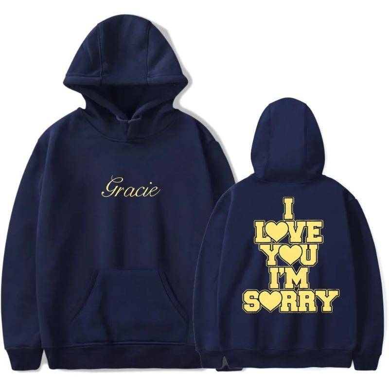 Gracie Abrams I Love You I'm Sorry Hoodie Sweatshirt Långärmad Mode Pullover Kläder Hoodies Promo Sweatshirt Hoodies & Sweatshirts Herr cm
