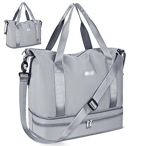 Sporttasche Faltbare Reisetasche mit Schuhfach und Nassfach, CS COSDDI Wasserabweisende Weekender Gym Travel Bag Handgepäck Tasche Trainingstasche für Damen Herren