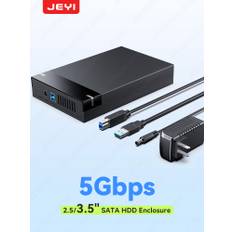 JEYI Tool - less 2.5/3.5'' SATA HDD Case Enclosure Converter featuring Smart Auto Sleep,5Gbps USB3.0
