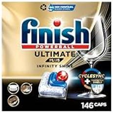 Finish Ultimate Plus Infinity Shine Spülmaschinentabs – Geschirrspültabs für intensive Reinigung, Fettlösekraft und Glanz mit Schutzschild – 2x73 Caps