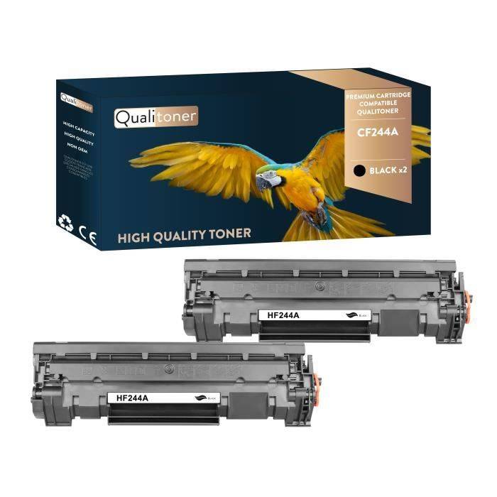 QUALITONER - x2 Toners CF244A Noir - Compatible pour HP LaserJet Pro M15a M15w MFP M28a MFP M28w
