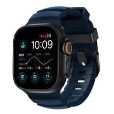 Nomad Apple Watch Series 8 45mm Rocky Point Band Atlantic (Svart Hardware)