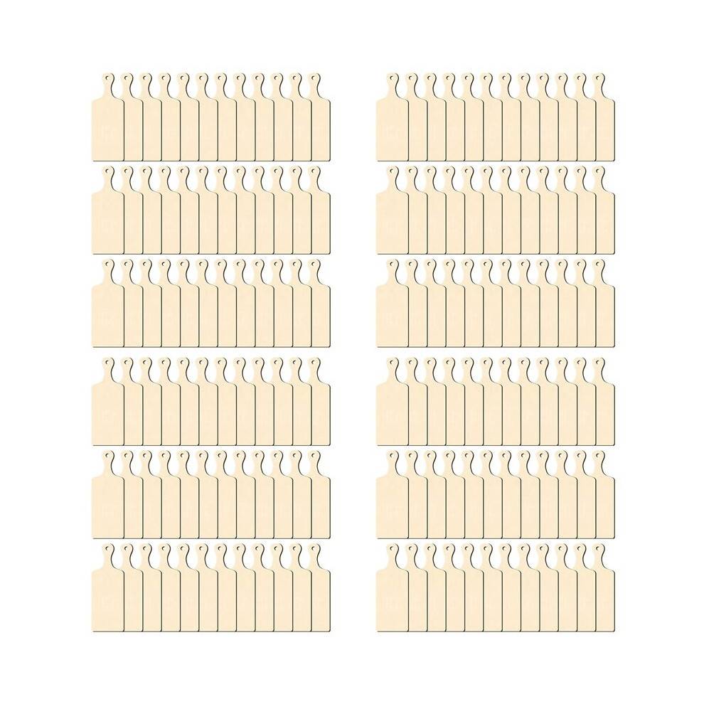 144X Wooden Cutting Board with Handle Unfinished Wood Charcuterie Boards Paddle Blank Small Chopping Board