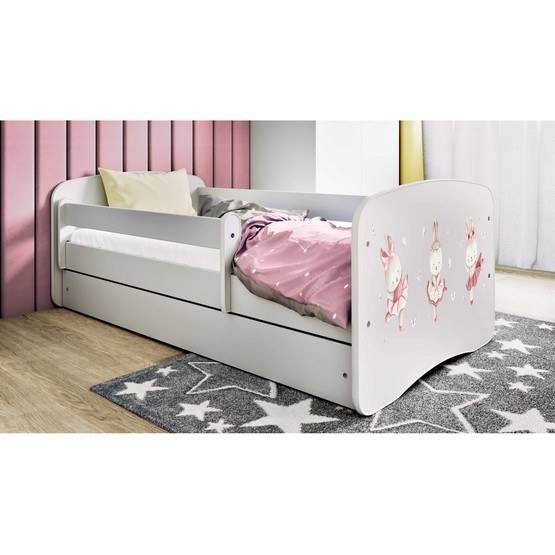 Kocot Kids Barnsäng - Babydreams Vit Med Låda - Kaniner 180x80 Cm