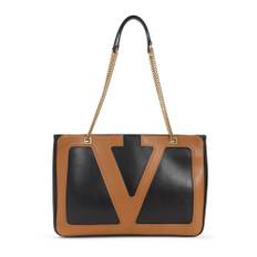 Valentino Garavani, Väska, Herr, ONE Size, Läder, Brun Läder Shopper Väska