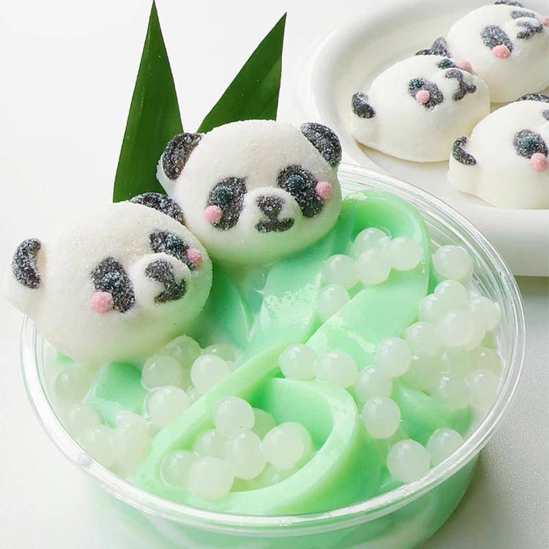 3D Söta Panda Silikonformar Chokladgodisform Gör-det-själv Björn Muffin Topper Fondant Kakdekorationsverktyg Tvål Lermallar beige