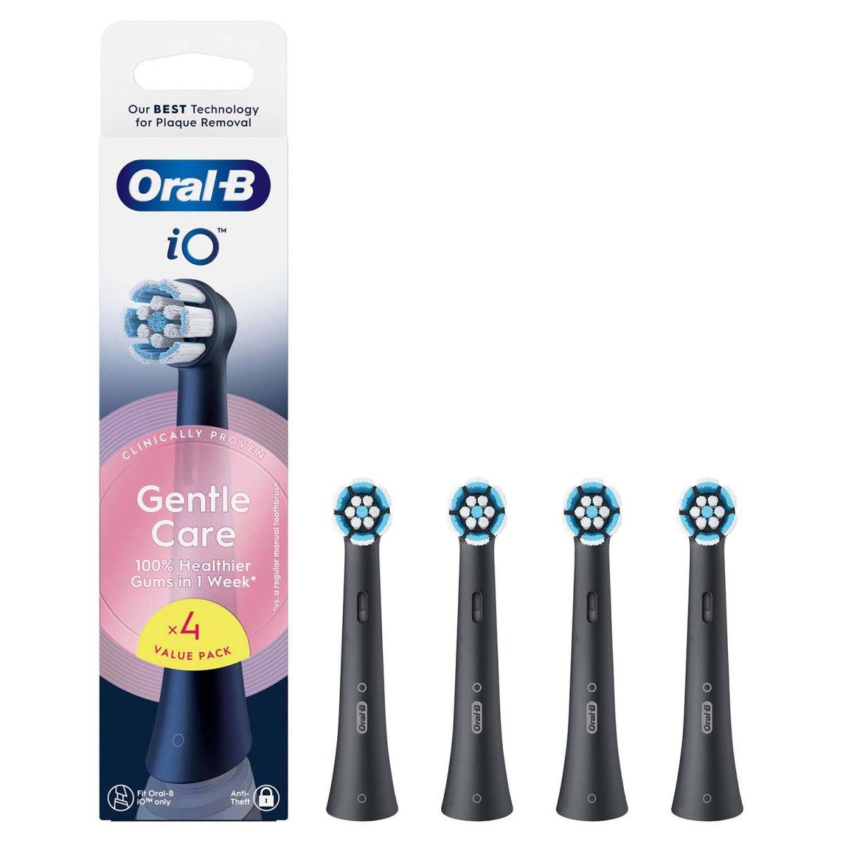 Oral B: Borsthuvud iO Gentle Care Black 4st