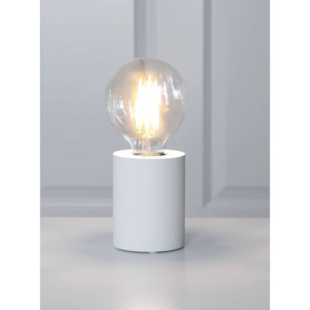 Bordslampa i trä E27 vit 10x8cm