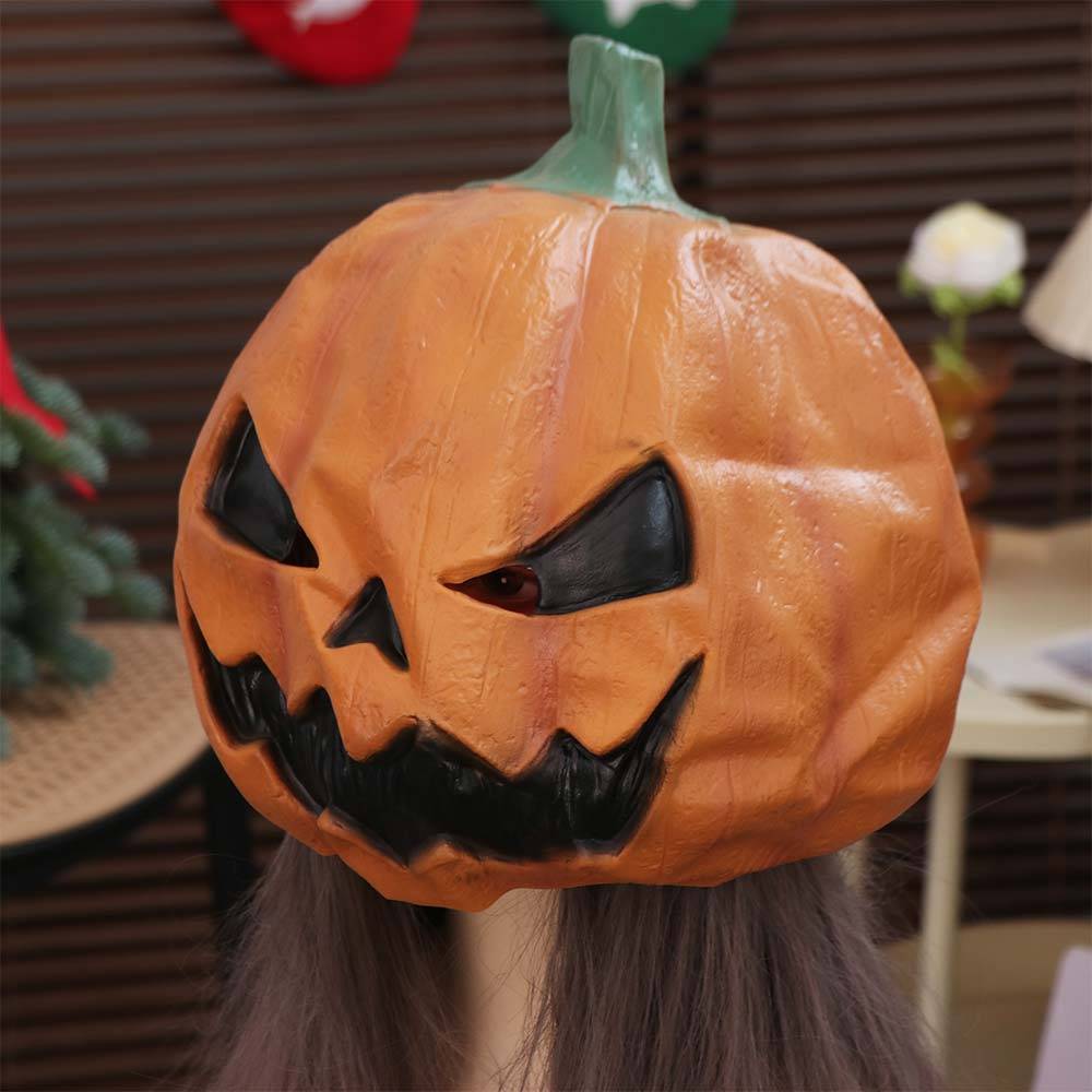 Latex Jackolantern Mask Huvudbonad Läskig Pumpa Mask Maskeradmask Karnevals Event cm
