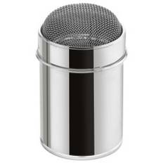 Sukkerskål med si og låg i rustfrit stål