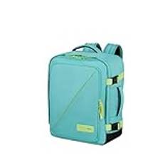 American Tourister Take2Cabin - Wizz Air/Vueling kabinväska 30 x 20 x 40 cm, 26,5 L, 0,60 kg, handbagage, flygplansryggsäck MS, turkos/grön (Dusty Turquoise/Lime)