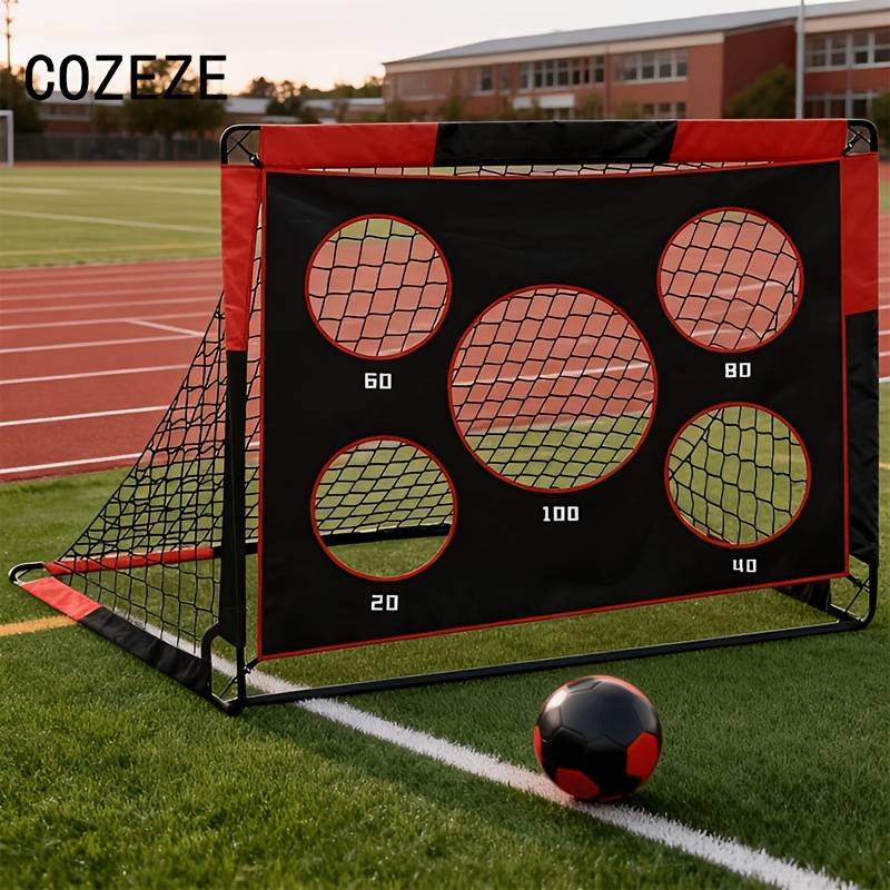 TEMU 2-in-1 Soccer Goal With Detachable Oxford Cloth Multi-hole Football Training Net