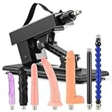 SENSUA Automatic Thrusting Sex Machine med 5 dildos och 2 förlängningsstänger, justerbara sexleksaker för vaginal anal massage och onani för kvinnor, män, par