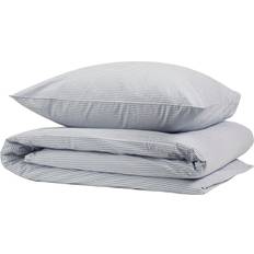 Magasin Small Stripe Washed Percale 140x220cm Navy/white 0008 Sengetøj