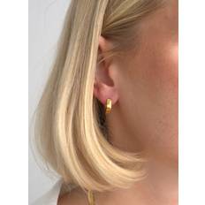 Gold Waterproof Angle Hoop Earrings - ONESIZE
