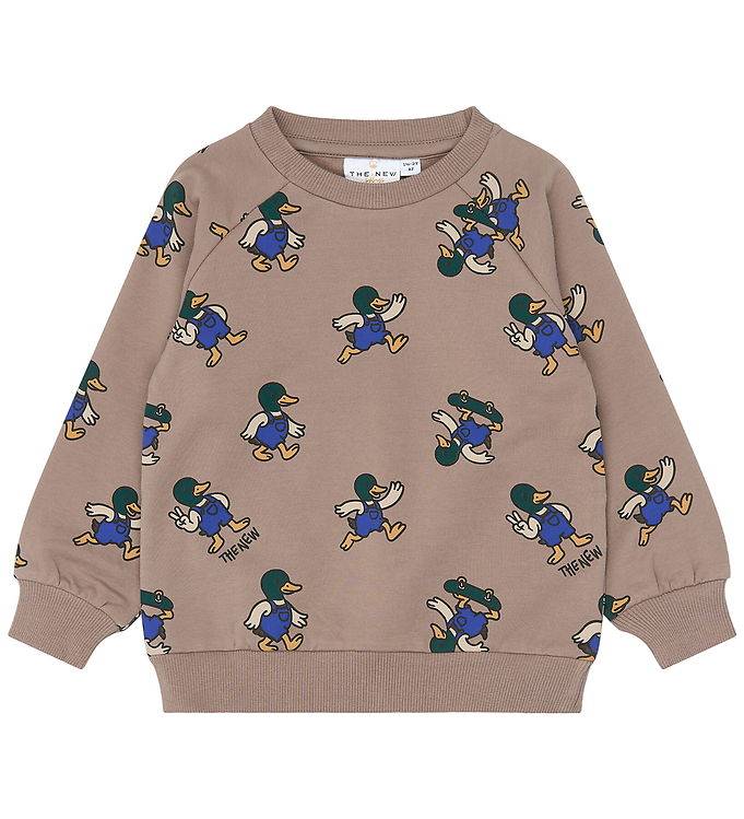 The New Siblings Sweatshirt - TnstVhil - Taupe Grå M Tryck - The New - 5 år (110) - Sweatshirt