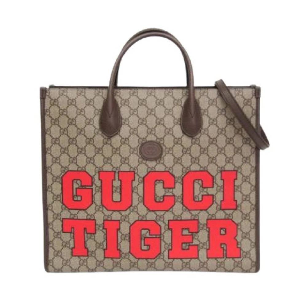 Gucci Vintage Pre-owned Tiger Medium Tote 687827 - Vintage - unisex - Beige - ONE SIZE - Uld