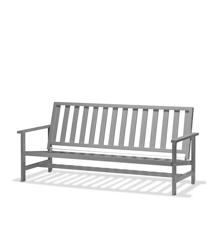 Havesofa 8009 3-pers. - Grå alu.
