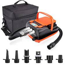 AGPtEK 6000mAh SUP Pumpe Elektrisch 16PSI 12V Wiederaufladbare SUP Pumpe Akku Kompressor mit schnellem Aufblasen/Ablassen, tragbare Elektrische Luftpumpe SUP für Luftmatratzen, Zelte und Boote