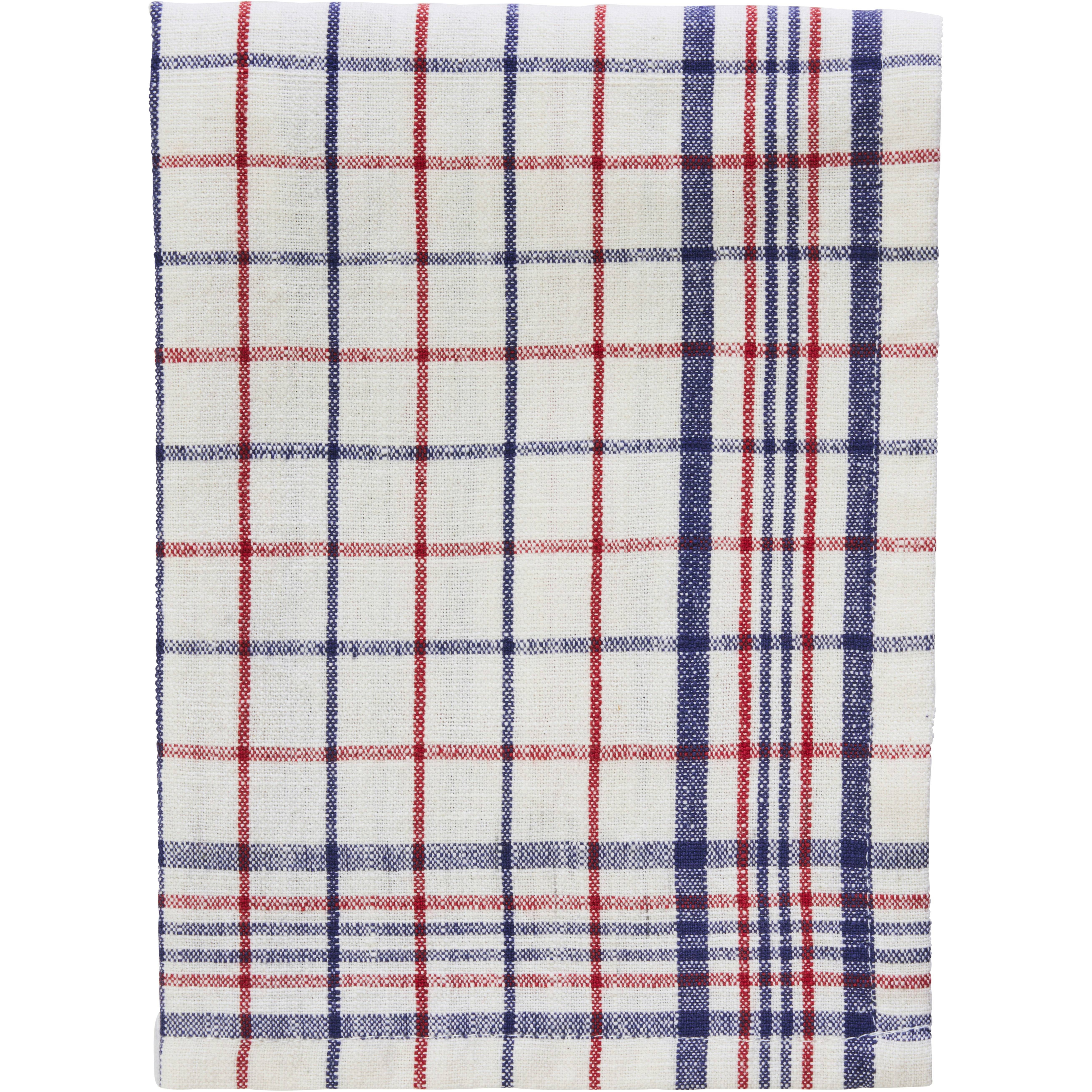 Madam Stoltz - Checked Kökshandduk 50x70 Cm - Blå