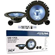 1 sats 2-vägs kompatibel med ALPINE SXE-17CS 6,5" 16,50 cm 165 mm diameter 45 watt rms 280 watt max 4 ohm för dörrar, i par + 5 gratis klistermärken