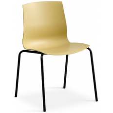 LIVA spisebordsstol i metal og PVC H81,5 cm - Sort/Sennepsgul