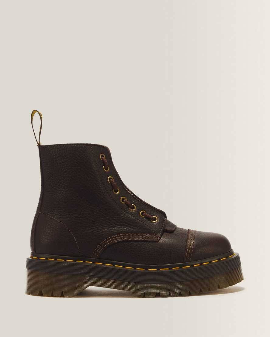 Dr. Martens Sinclair Ambassador Leder Plateaustiefel Schuhe in Braun, Größe: 36