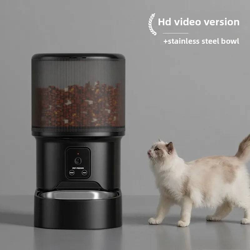 Smart Automatic Pet Feeder with HD Camera & Voice Control — Wi-Fi Remote Timed Food Dispenser - video model