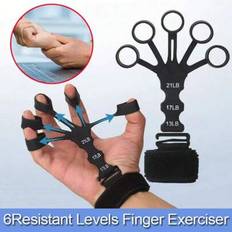 1st Justerbar Anti-Slip Finger Resistance Trainer, 5-Finger Open Design Portable Hand Grip Strengthener, Basketträning, Gym, Deporte, Gimnasio, Ejerci - Svart (En-Storlek)