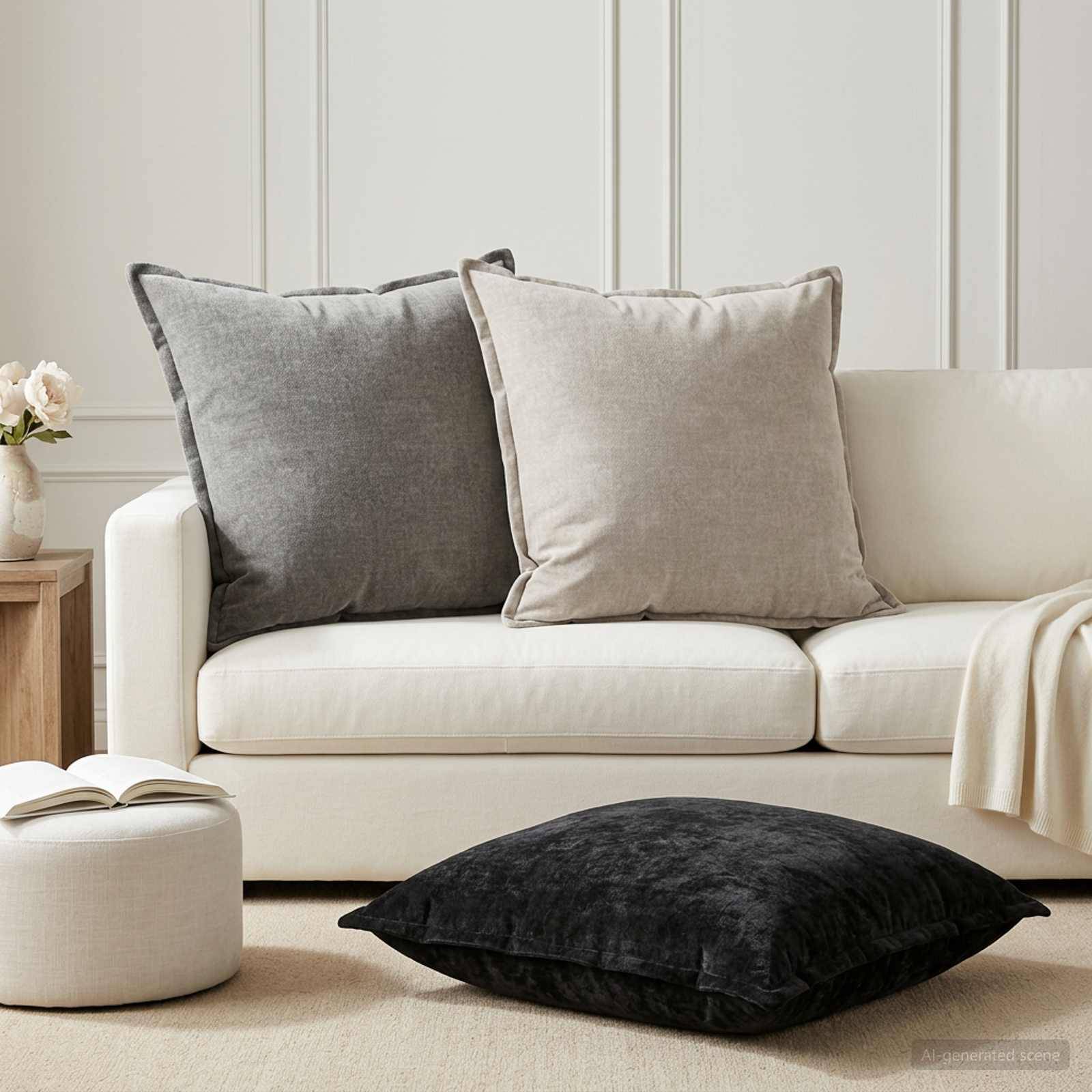 vidaXL Kuddöverdrag 2 pcs HOUTEN Mörkgrå 70 x 70 cm Chenilletyg