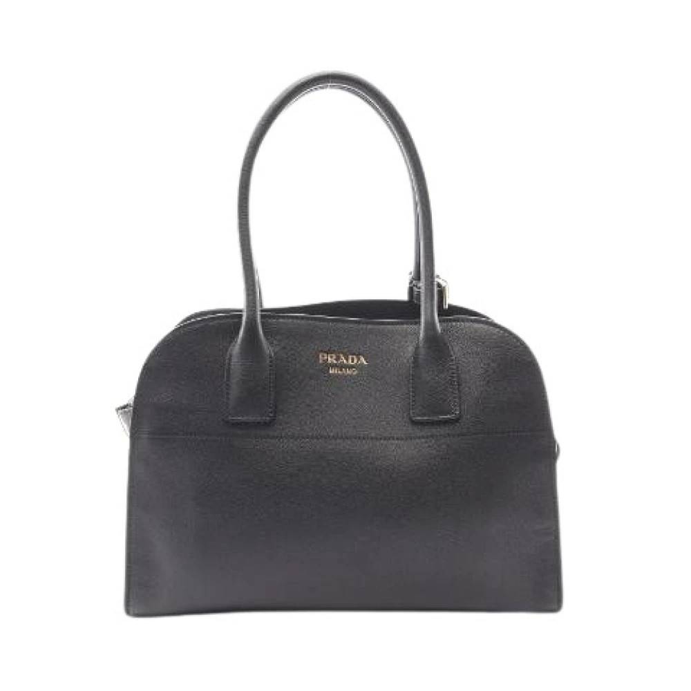 Prada Vintage Pre-owned Soft Glain Medium Tote Bag - Vintage - Dame - Sort - ONE SIZE - Uld