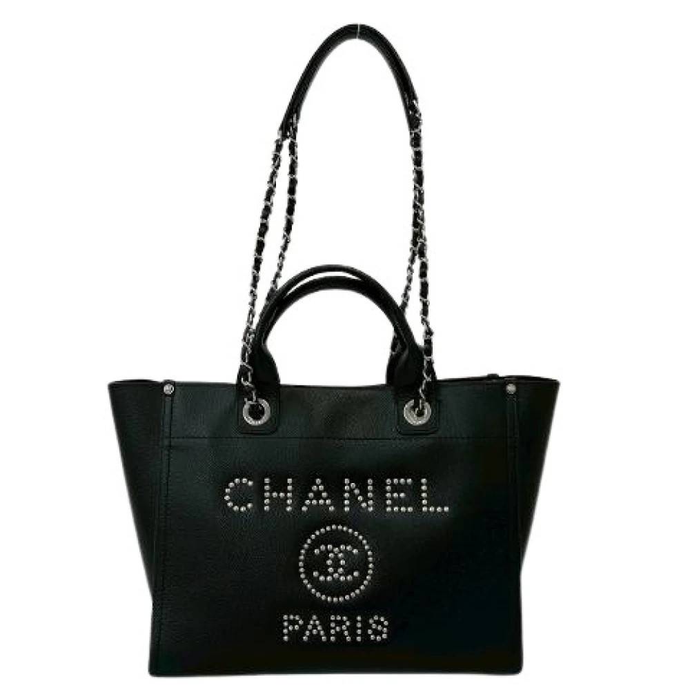 Chanel Vintage Pre-owned Deauville Caviar Læder 2way Tote Taske - Vintage - Dame - Sort - ONE SIZE - Læder