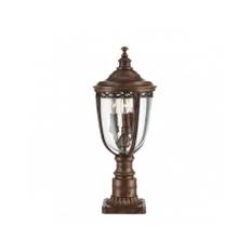 ENGLISH BRIDLE Udendørs sokkellampe i aluminium og glas H55,3 cm 3 x E14 - Rust bronze/Klar med dråbeeffekt