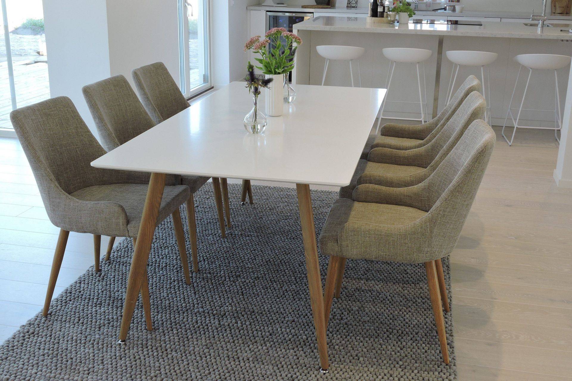 Polar Matgrupp 180 cm Rektangulär med 6 Plaza stolar - Grå Grå,Brun Venture Home