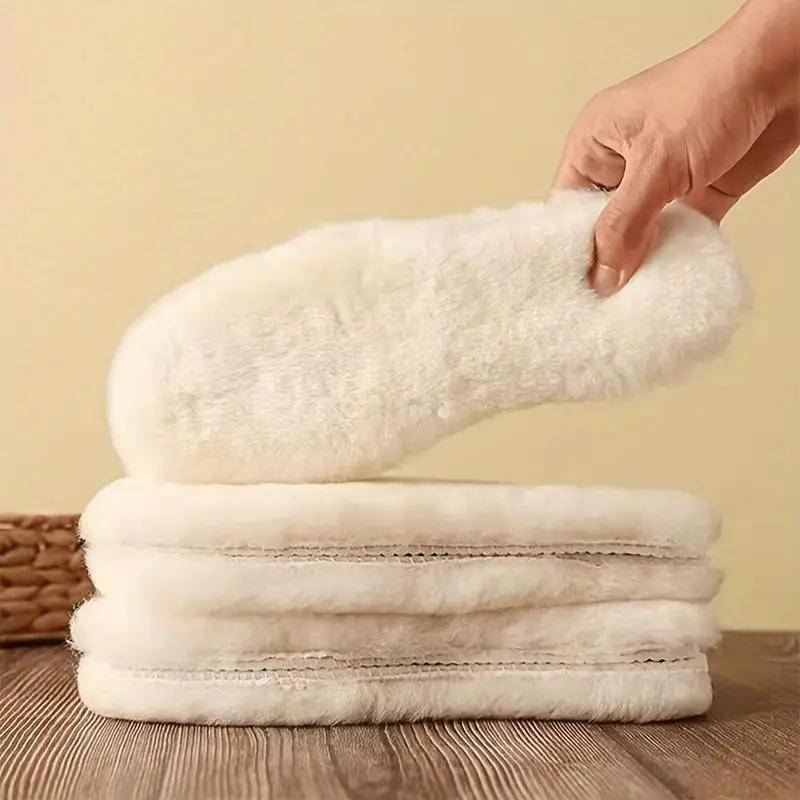 1 Par Ullsulor Herr Dam Vinter Håll Varm Innersula Mjuk Ull Tjocka Skodyna Skor Inlägg Thermal Shoe Pads cm beige