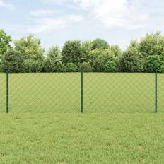 Staket med stolpar Grön 0.6 x 10 m Stål